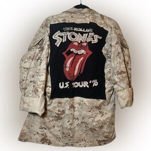 The Rolling Stones themed decorated military jacket- Size Medium